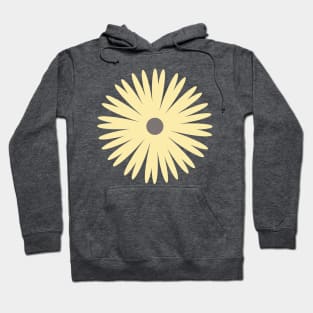 Flower 1, Minimalist Abstract Floral in Dark Taupe and Yellow Hoodie